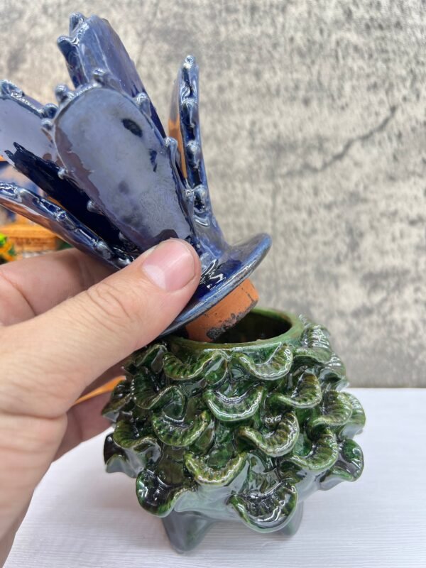 Mexican pottery, Pineapple decor, Mexican decoration, Pineapple sculpture, Glazed clay pineapple, Pottery from Michoacan - Image 4