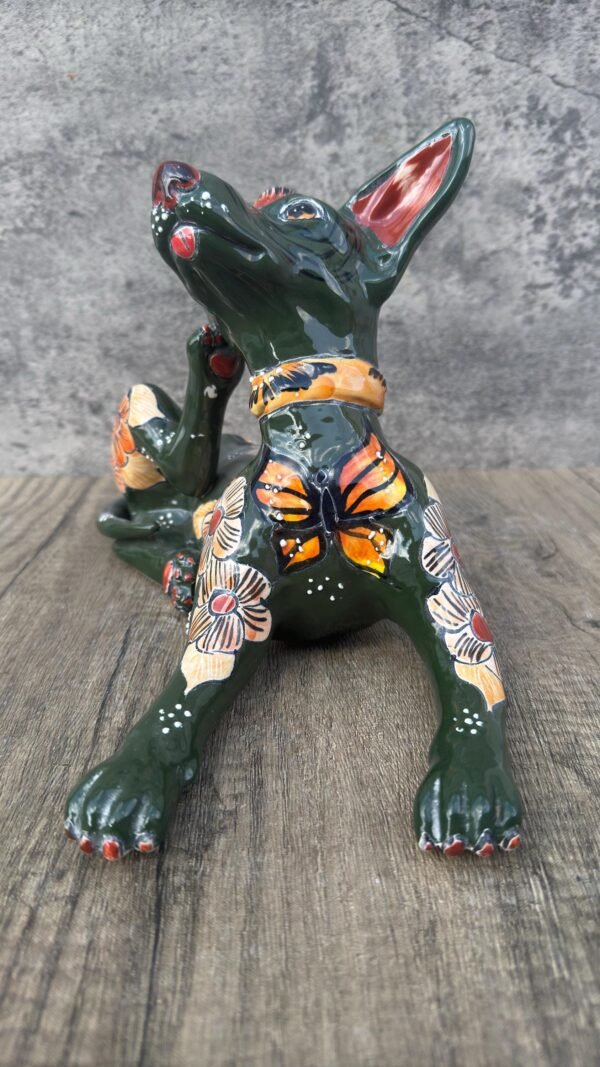 Talavera Xoloitzcuintle, Ceramic dog, Talavera Pottery, Authentic Puebla Mexico Pottery, Xolo Statue, Dog Sculpture Xoloitzcuintle - Image 3