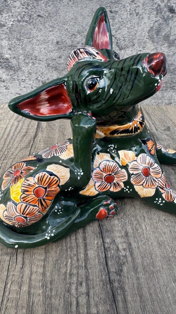 Talavera Xoloitzcuintle, Ceramic dog, Talavera Pottery, Authentic Puebla Mexico Pottery, Xolo Statue, Dog Sculpture Xoloitzcuintle - Image 7