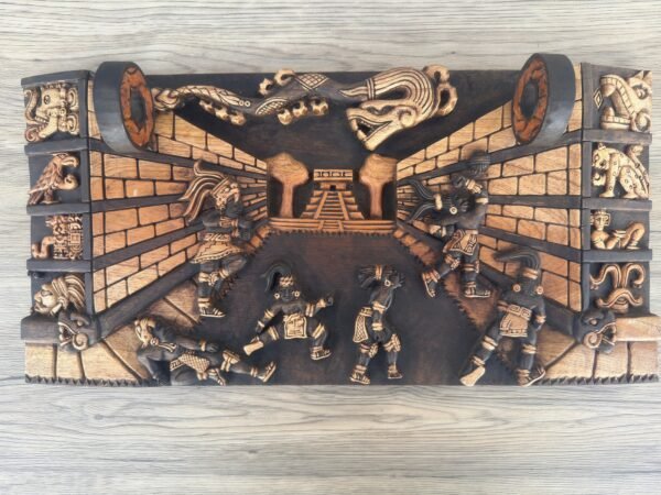Mayan wall decor, Mexican painting, Quetzalcoatl, Prehispanic, Wood carving, Handcrafted - Image 3