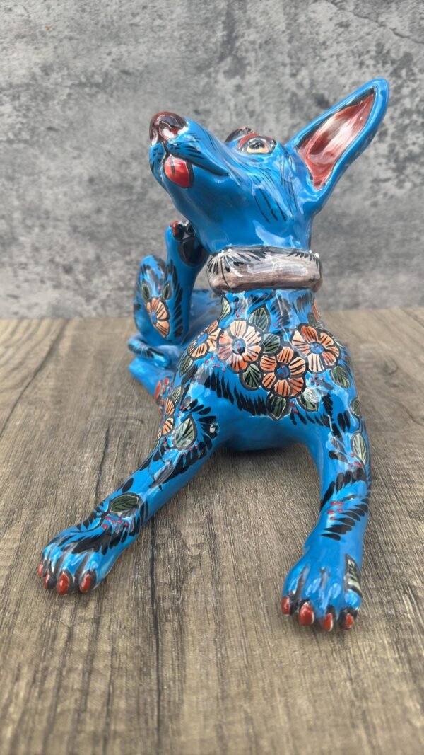 Talavera Xoloitzcuintle, Ceramic dog, Talavera Pottery, Authentic Puebla Mexico Pottery, Xolo Statue, Dog Sculpture Xoloitzcuintle - Image 4
