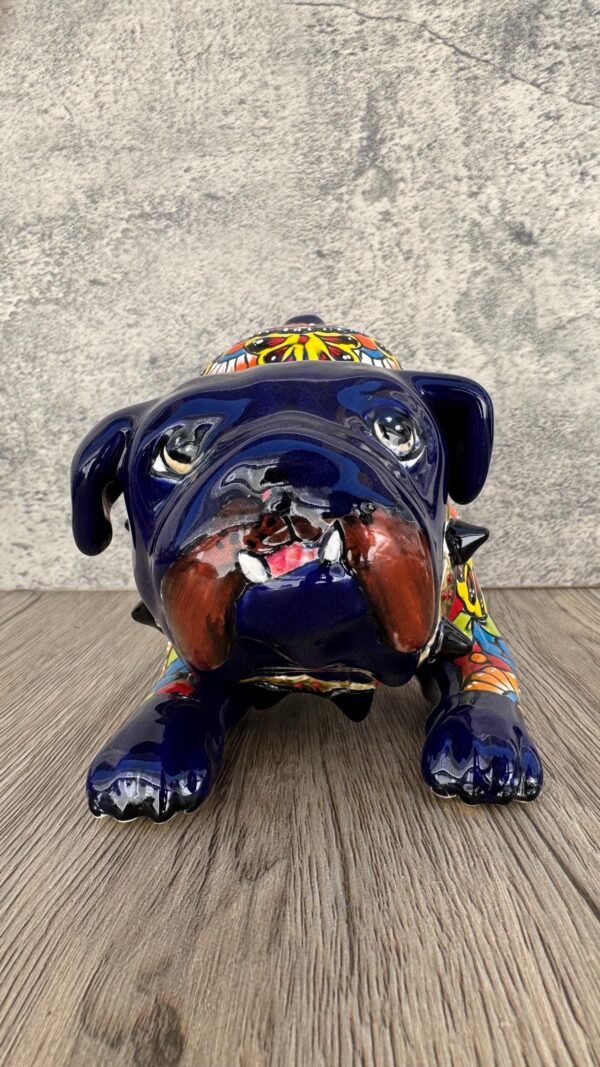 Talavera English Bullgod, Ceramic dog, Talavera pottery, Mexican pottery, English Bullgod statue, Dog sculpture - Image 3