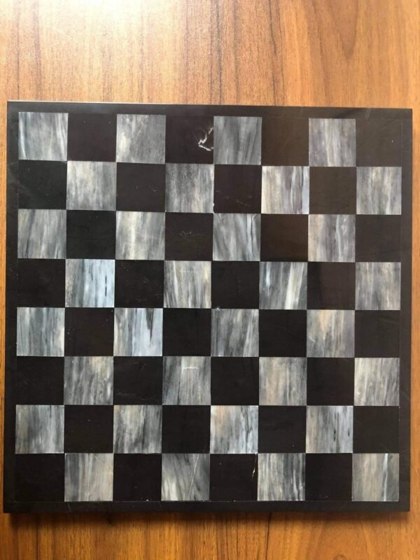 LARGE Chess set 13.77” x 13.77”, Marble Chess set in black and gray, Stone Chess Set, Chess set handmade - Image 10