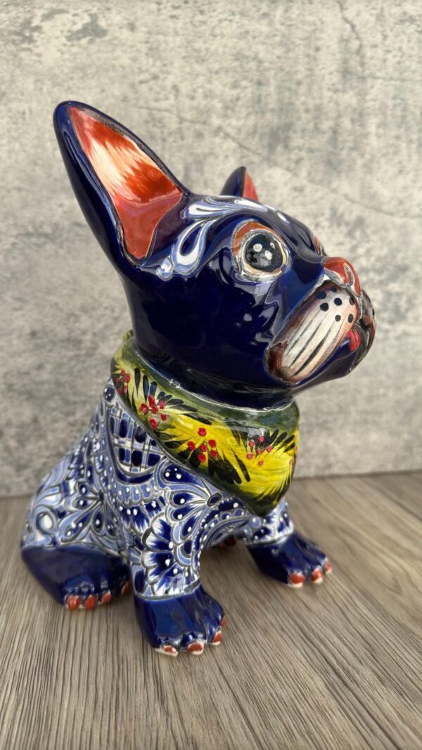 Talavera French Bulldog, Ceramic dog, Talavera pottery, Mexican pottery, French Bulldog statue, Dog sculpture - Image 3