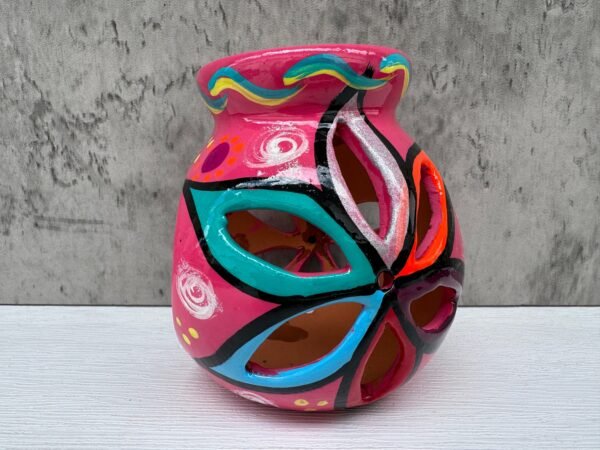 Candleholder Hand-Painted Mexican Clay - Artisan Crafted, Unique Decor, Traditional Pottery, Handmade Gift, Rustic Home Accent, Artisanal - Image 5