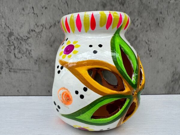 Candleholder Hand-Painted Mexican Clay - Artisan Crafted, Unique Decor, Traditional Pottery, Handmade Gift, Rustic Home Accent, Artisanal - Image 5