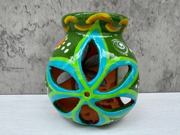 Candleholder Hand-Painted Mexican Clay - Artisan Crafted, Unique Decor, Traditional Pottery, Handmade Gift, Rustic Home Accent, Artisanal - Image 5
