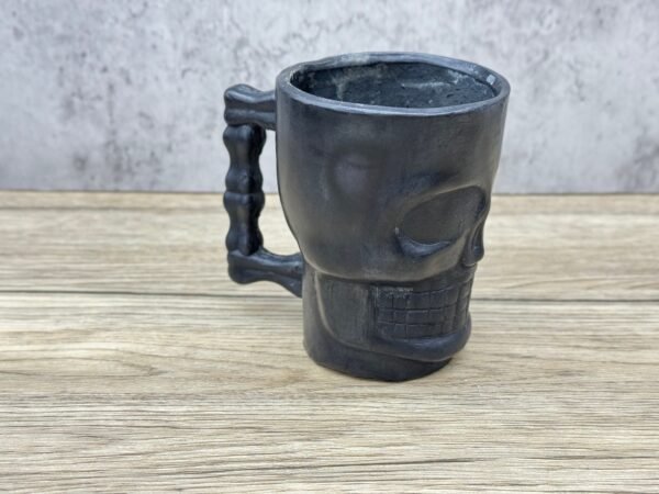 Skull Cup Authentic Oaxacan Handcrafted Clay Coffee Mug -  Mexican Pottery, Artisanal Earthenware, Rustic Home Kitchen Decor, Eco-Friendly - Image 3