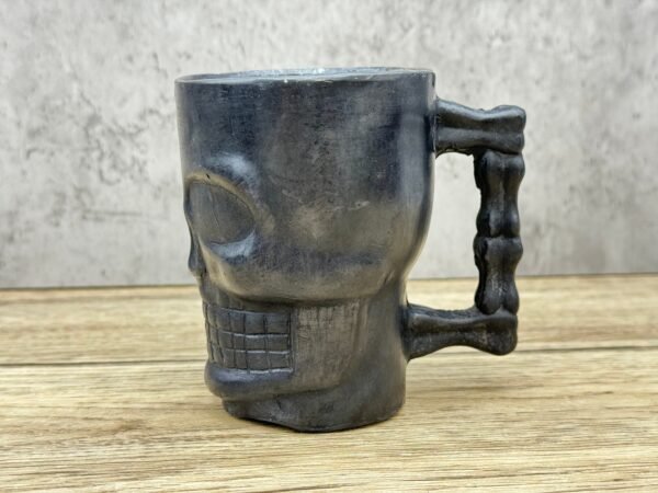 Skull Cup Authentic Oaxacan Handcrafted Clay Coffee Mug -  Mexican Pottery, Artisanal Earthenware, Rustic Home Kitchen Decor, Eco-Friendly - Image 4
