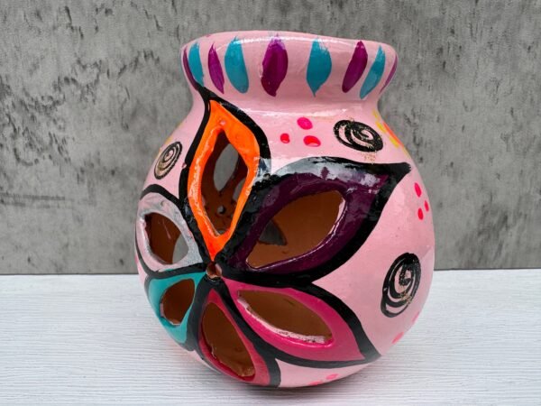 Candleholder Hand-Painted Mexican Clay - Artisan Crafted, Unique Decor, Traditional Pottery, Handmade Gift, Rustic Home Accent, Artisanal - Image 5