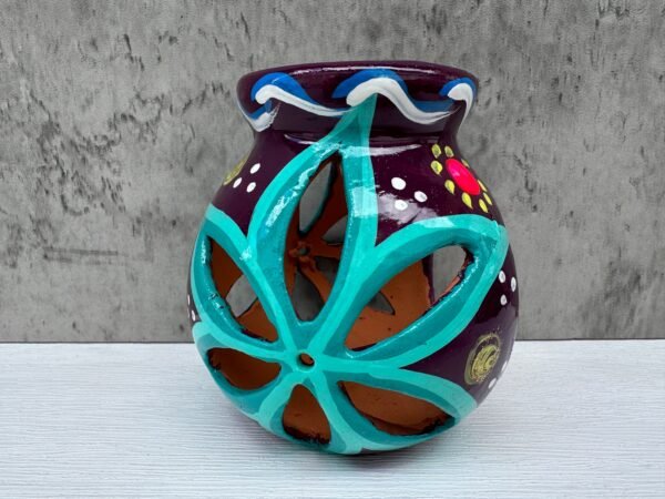 Candleholder Hand-Painted Mexican Clay - Artisan Crafted, Unique Decor, Traditional Pottery, Handmade Gift, Rustic Home Accent, Artisanal - Image 5