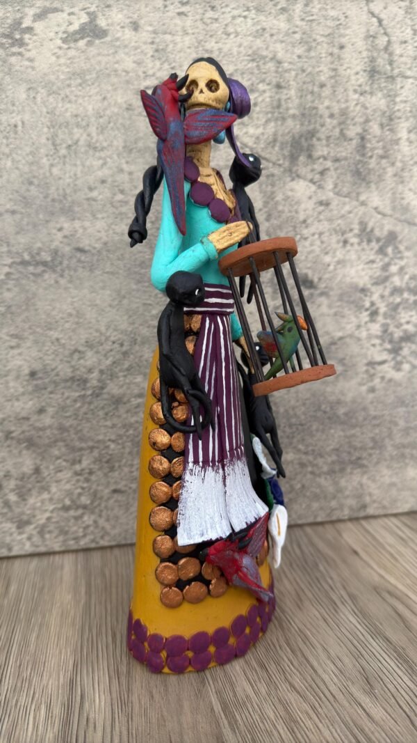 10.5” Catrina, Frida Kahlo Doll, Day of the dead, Human skeleton, Mexican decorations, Sugar skull - Image 3