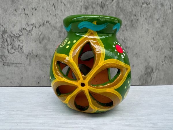 Candleholder Hand-Painted Mexican Clay - Artisan Crafted, Unique Decor, Traditional Pottery, Handmade Gift, Rustic Home Accent, Artisanal - Image 5