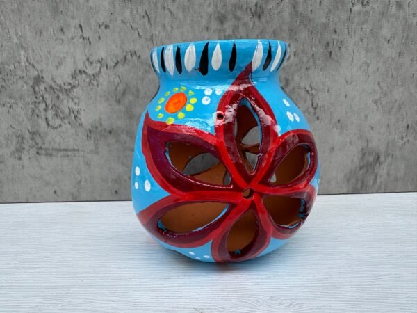 Candleholder Hand-Painted Mexican Clay - Artisan Crafted, Unique Decor, Traditional Pottery, Handmade Gift, Rustic Home Accent, Artisanal - Image 3