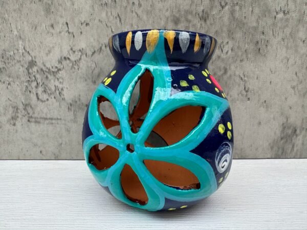 Candleholder Hand-Painted Mexican Clay - Artisan Crafted, Unique Decor, Traditional Pottery, Handmade Gift, Rustic Home Accent, Artisanal - Image 5