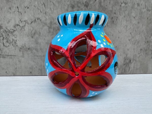 Candleholder Hand-Painted Mexican Clay - Artisan Crafted, Unique Decor, Traditional Pottery, Handmade Gift, Rustic Home Accent, Artisanal - Image 5