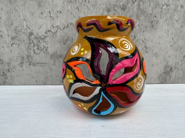 Candleholder Hand-Painted Mexican Clay - Artisan Crafted, Unique Decor, Traditional Pottery, Handmade Gift, Rustic Home Accent, Artisanal - Image 5
