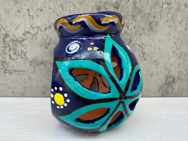 Candleholder Hand-Painted Mexican Clay - Artisan Crafted, Unique Decor, Traditional Pottery, Handmade Gift, Rustic Home Accent, Artisanal - Image 5