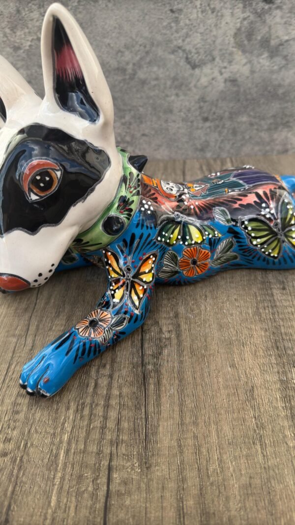 Talavera Bull Terrier, Ceramic dog, Talavera pottery, Mexican pottery, Bull Terrier statue, Dog sculpture - Image 3