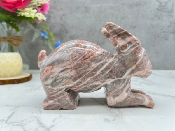 Marble Stone rabbit, Rabbit sculpture, Bunny figure, Rabbit statue, Marble rabbit, Carved stone animal, Stone bunny - Image 5