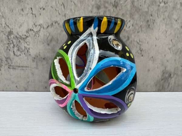 Candleholder Hand-Painted Mexican Clay - Artisan Crafted, Unique Decor, Traditional Pottery, Handmade Gift, Rustic Home Accent, Artisanal - Image 5