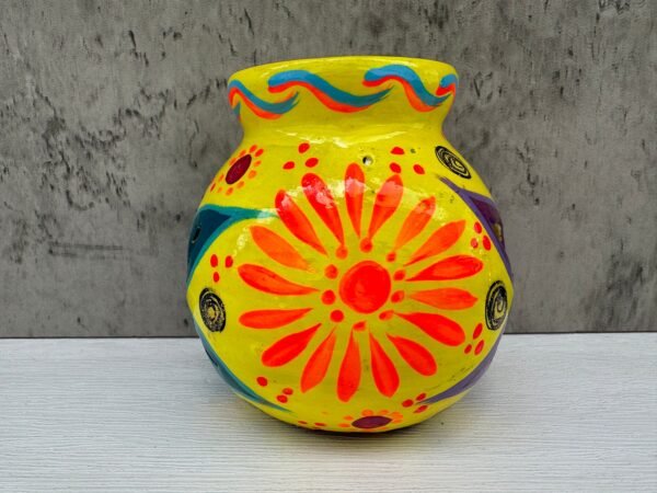 Candleholder Hand-Painted Mexican Clay - Artisan Crafted, Unique Decor, Traditional Pottery, Handmade Gift, Rustic Home Accent, Artisanal - Image 4