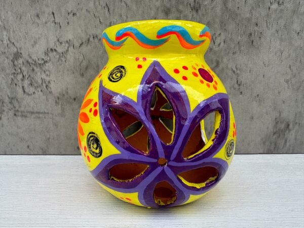 Candleholder Hand-Painted Mexican Clay - Artisan Crafted, Unique Decor, Traditional Pottery, Handmade Gift, Rustic Home Accent, Artisanal - Image 5