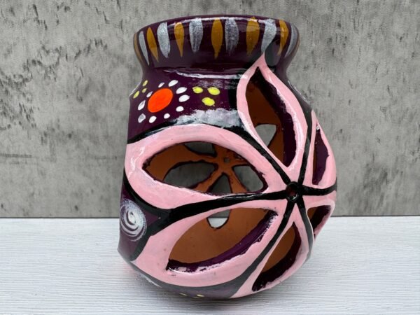 Candleholder Hand-Painted Mexican Clay - Artisan Crafted, Unique Decor, Traditional Pottery, Handmade Gift, Rustic Home Accent, Artisanal - Image 5