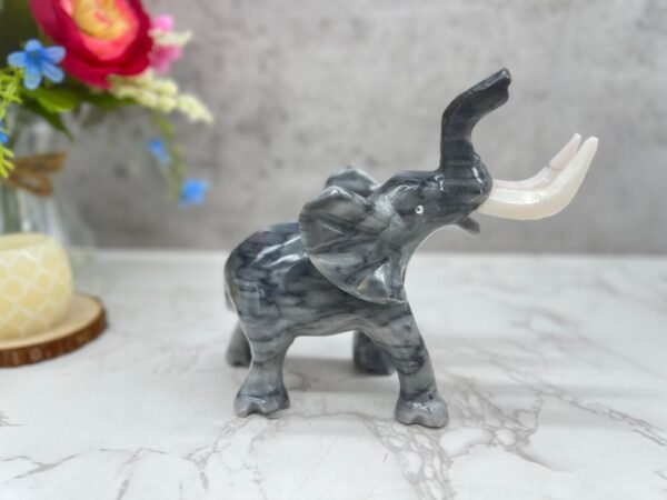 Marble Elephant Sculpture, Animal Carved In Stone Luxury Elephant For Gift For Home Decor - Image 3