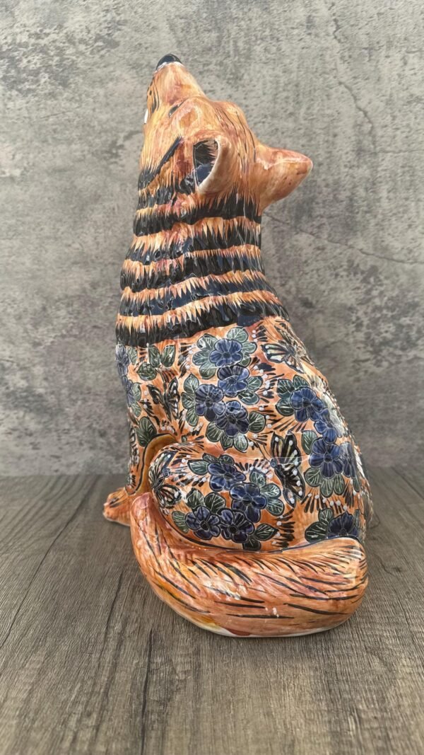 Talavera Wolf, Puebla Mexico,  Ceramic , Talavera pottery, Mexican pottery, Wolf statue, Dog sculpture - Image 3