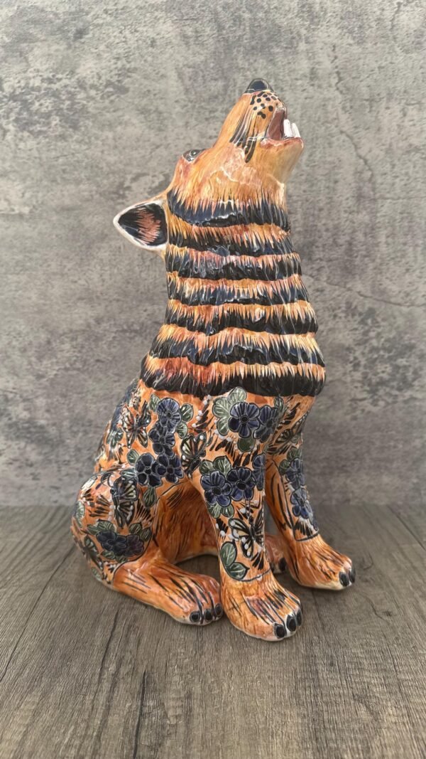 Talavera Wolf, Puebla Mexico,  Ceramic , Talavera pottery, Mexican pottery, Wolf statue, Dog sculpture - Image 5