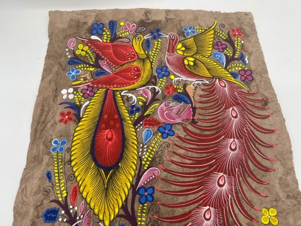 Bird painting painted on amate paper, original amate paintings in Mexican art, acrylic painting / Mexican painting - Image 3
