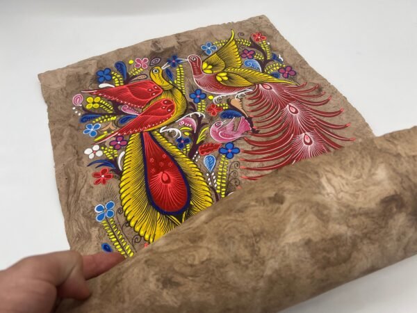Bird painting painted on amate paper, original amate paintings in Mexican art, acrylic painting / Mexican painting - Image 5