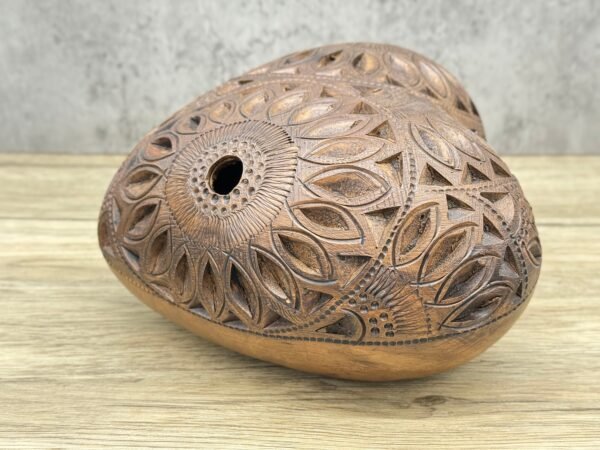 Heart Luminary Of Brown Clay From Oaxaca Mexico, Handmade And Elegant Decorative For  Interior Home Design Decor Centerpiece Barro - Image 3