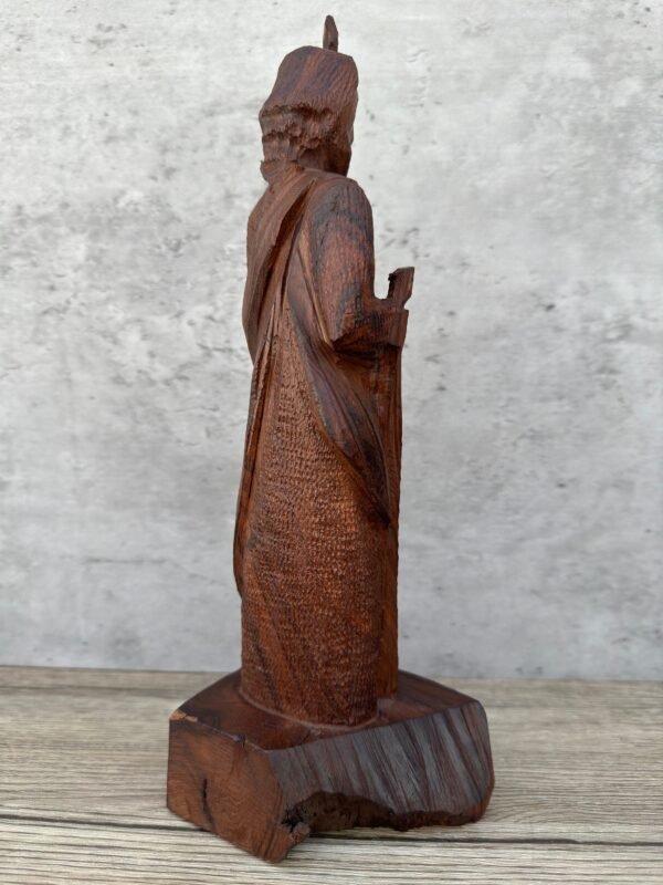 Ironwood San Judas Tadeo Handcarfted Sculpture In 1 Piece  From Desert Sonora Mexico Palo Fierro Carved Vintage And Rustic  Home Decor - Image 4
