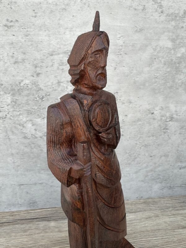 Large Ironwood San Judas Tadeo Handcarfted Sculpture In 1 Piece  From Desert Sonora Mexico Palo Fierro Carved Vintage And Rustic  Home Decor - Image 4