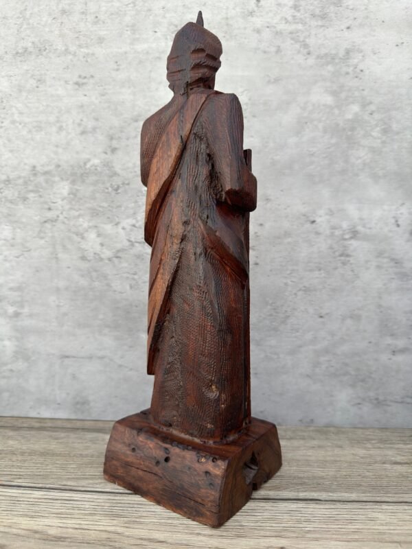 Large Ironwood San Judas Tadeo Handcarfted Sculpture In 1 Piece  From Desert Sonora Mexico Palo Fierro Carved Vintage And Rustic  Home Decor - Image 5