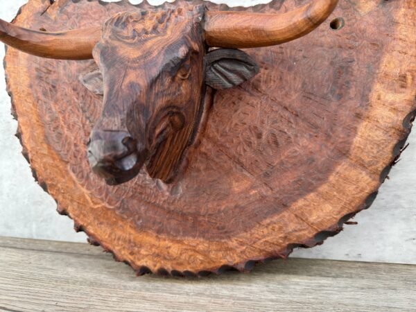 Ironwood Bull Handcarfted Sculpture In 1 Piece  From Desert Sonora Mexico Palo Fierro Carved Vintage And Rustic  Home Decor Hanging - Image 5