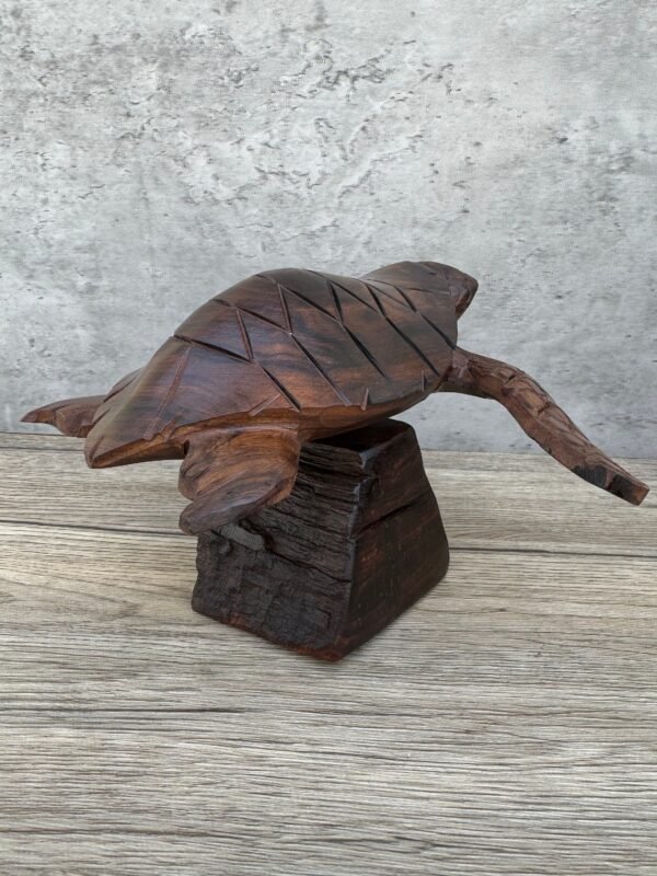 Large Ironwood Sea Turtle Handcarfted Sculpture In 1 Piece From Desert Sonora Mexico Palo Fierro Carved Vintage  Rustic  Home Decor - Image 5