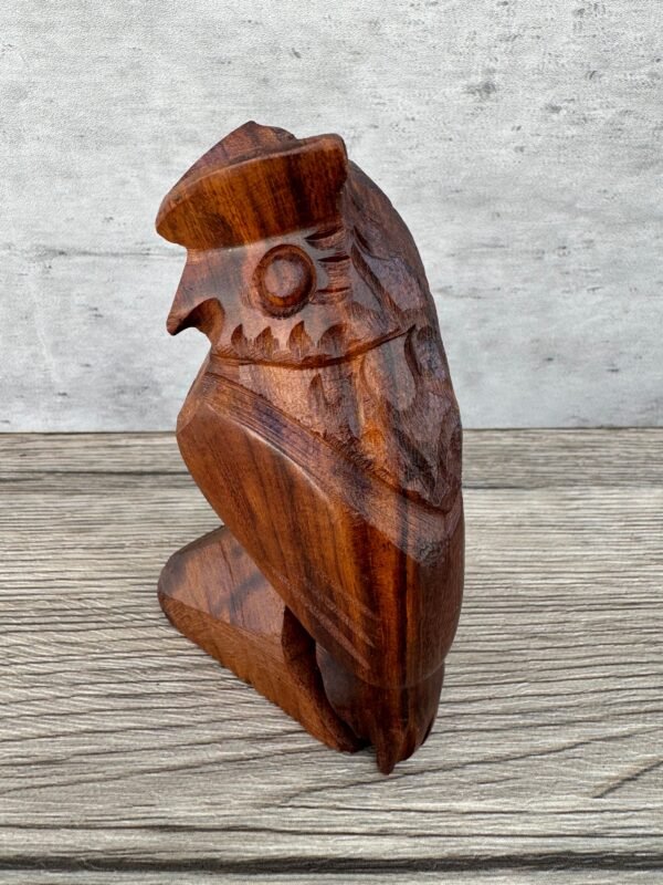Ironwood Owl Handcarfted Sculpture In 1 Piece From Desert Sonora Mexico Palo Fierro Carved Vintage  Rustic  Home Decor - Image 3