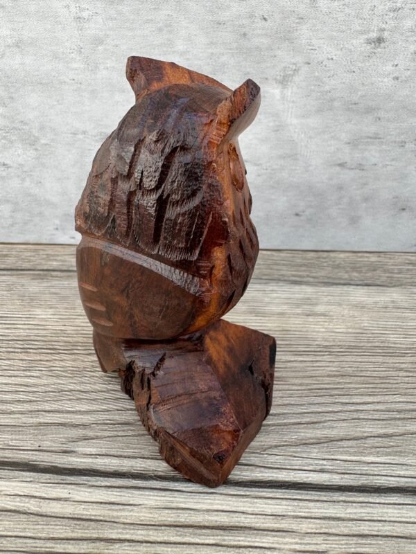 Ironwood Owl Handcarfted Sculpture In 1 Piece From Desert Sonora Mexico Palo Fierro Carved Vintage  Rustic  Home Decor - Image 4