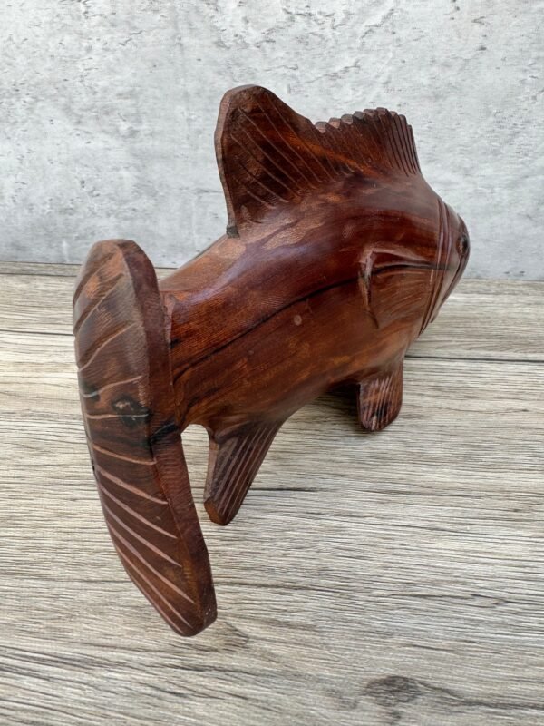 Large Ironwood Sea Fish Carp  Handcarfted Sculpture In 1 Piece From Desert Sonora Mexico Palo Fierro Carved Vintage  Rustic  Home Decor - Image 4