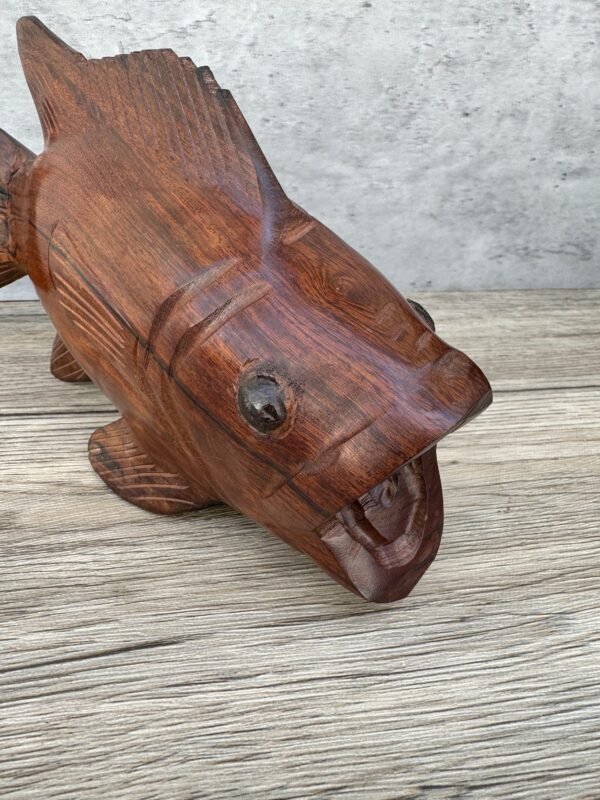 Large Ironwood Sea Fish Carp  Handcarfted Sculpture In 1 Piece From Desert Sonora Mexico Palo Fierro Carved Vintage  Rustic  Home Decor - Image 5