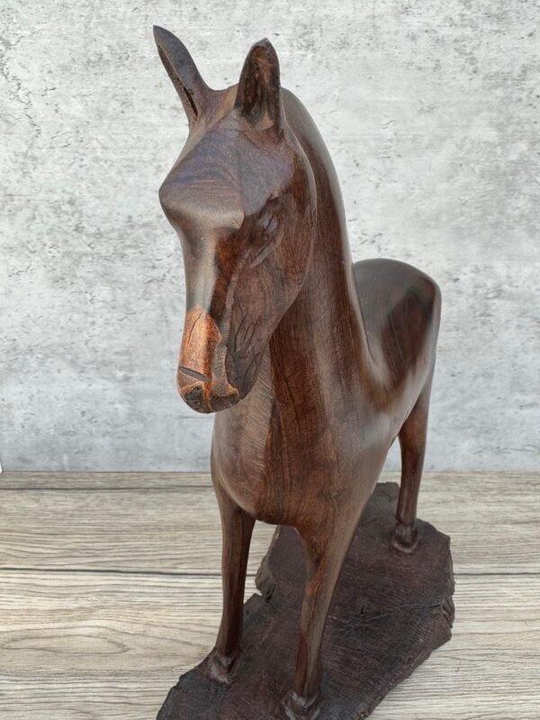 Large Ironwood Horse Handcarfted Sculpture In 1 Piece  From Desert Sonora Mexico Palo Fierro Carved Vintage And Rustic  Home Decor - Image 5
