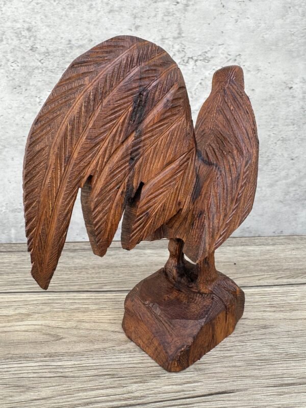 Ironwood Rooster Handcarfted Sculpture In 1 Piece From Desert Sonora Mexico Palo Fierro Carved Vintage  Rustic  Home Decor - Image 3