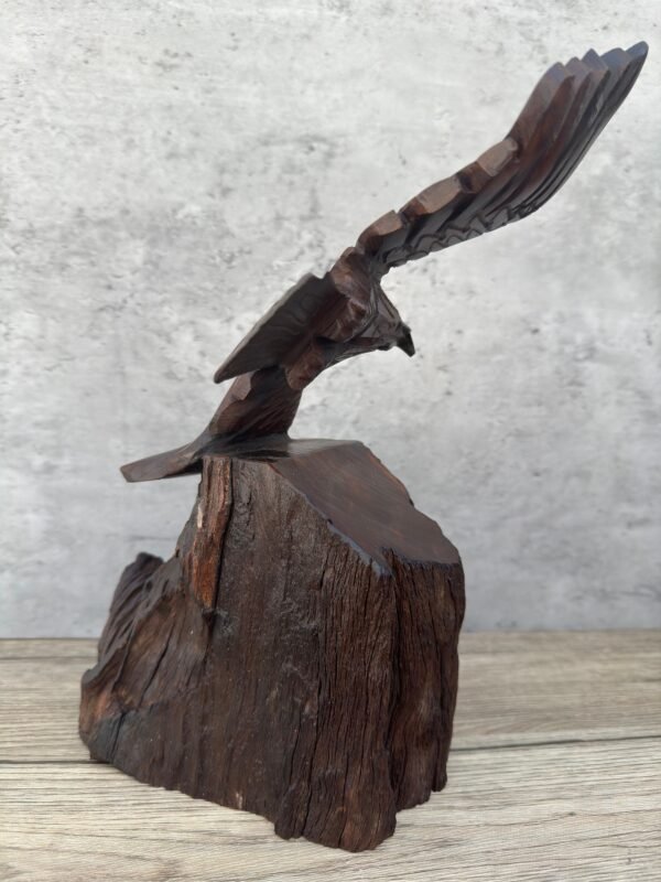 Large Ironwood Eagle Handcarfted Sculpture From Desert Sonora Mexico Palo Fierro Carved Vintage  Rustic  Home Decor - Image 3