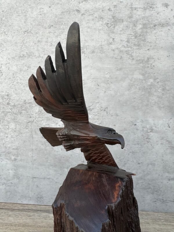 Large Ironwood Eagle Handcarfted Sculpture From Desert Sonora Mexico Palo Fierro Carved Vintage  Rustic  Home Decor - Image 4
