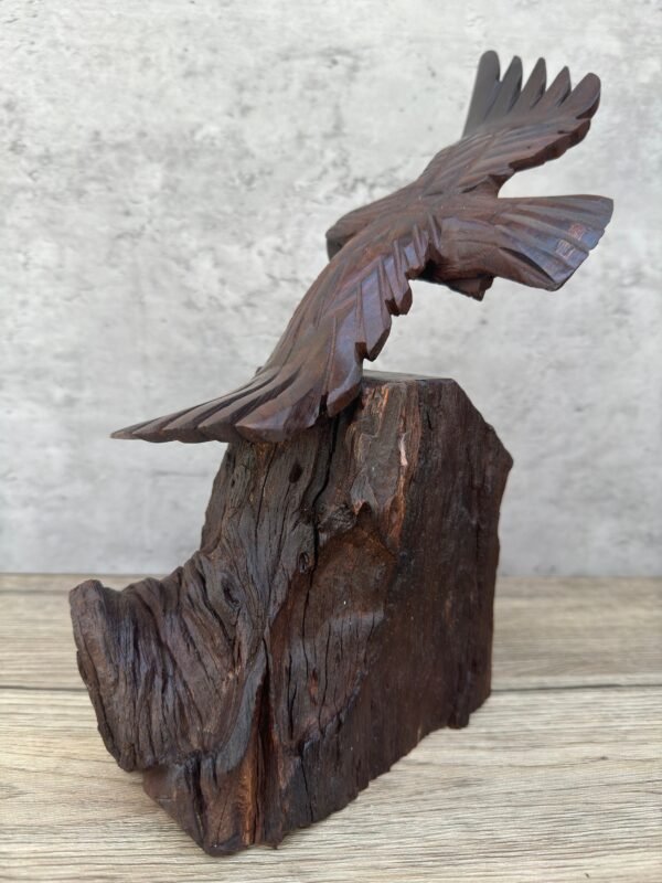 Large Ironwood Eagle Handcarfted Sculpture From Desert Sonora Mexico Palo Fierro Carved Vintage  Rustic  Home Decor - Image 5