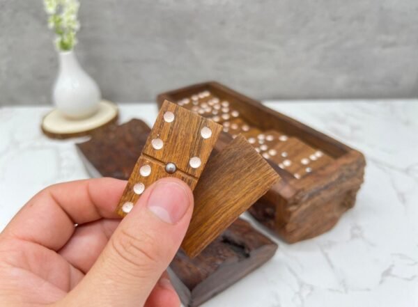 Large Ironwood Domino Game Set Handcarfted From Desert Sonora Mexico Palo Fierro Carved Vintage  Rustic  Home Decor - Image 3