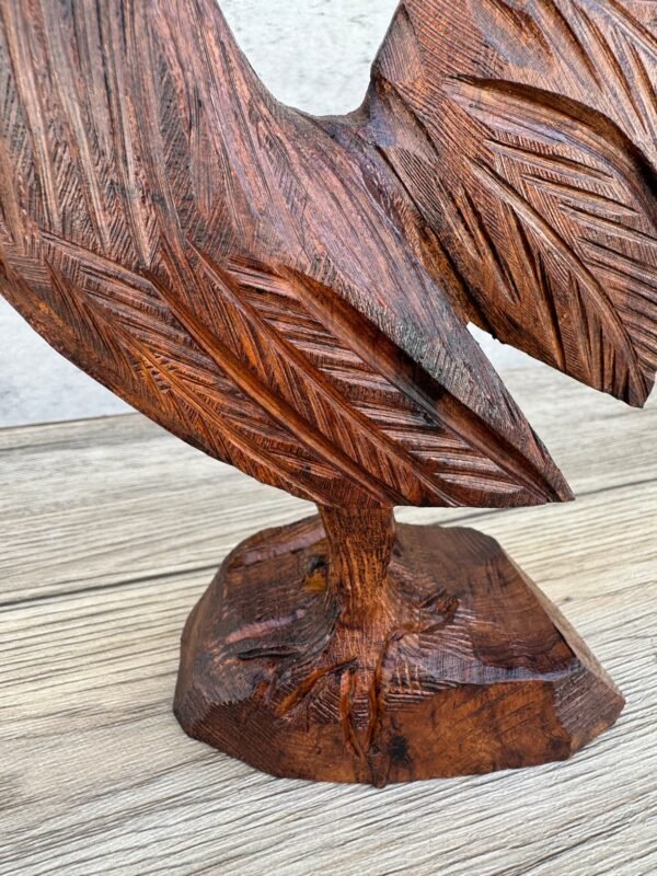 Ironwood Rooster Handcarfted Sculpture In 1 Piece From Desert Sonora Mexico Palo Fierro Carved Vintage  Rustic  Home Decor - Image 5